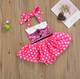 BB1-Vestido fucsia de puntos y lentejuelas minnie talla 3-6m