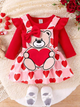 BB2-Mameluco rojo overol osito talla 12-18m (Reventa)