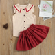 BB2-Blusa marinero y falda rojo vino talla 12-18m