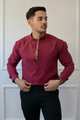 CAMISA LINO VINO M/L