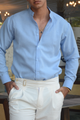 CAMISA AZUL CIELO LINO M/L