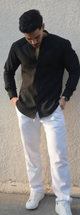 CAMISA NEGRA LINO M/L