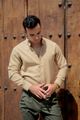 CAMISA LINO MARRON M/L
