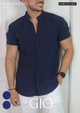 CAMISA LINO AZUL OSCURO
