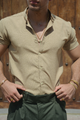 CAMISA LINO MARRÓN