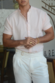 CAMISA ROSA PALO LINO M/C