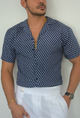 CAMISA AZUL PT/BLANCOS NM