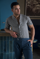 CAMISA AZUL OSC HOJAS NM