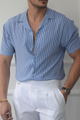 CAMISA AZUL CIELO RAYAS NM