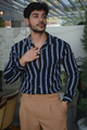 CAMISA NEGRA R/BLANCAS M/L