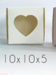 M106 Caja Mini con Visor Corazón Blanca 10x10x5