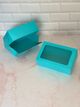 Caja Bisagra Con Visor Celeste 21x14x7,5