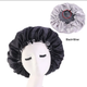 Gorro de satin negro gris corto