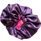 Gorro de satin morado con fucsia rosado corto