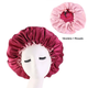 Gorro de satin rosado con vinotinto corto