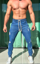 N: 36 Calça / jorgger azul claro rasgado cordão