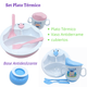 SET DE PLATOS ROSADO CELESTE