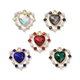 Dije Corazón de cristal con perla de imitación