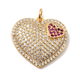 Dije corazón dorado micropave zirconia chapado 18k