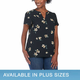 HILARY BLUSA T/S MANGA CORTA NEGRA CON FLORES GRANDES TALLA S