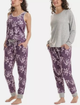 LIVE LOVE LOUNGE PIJAMA DE 3 PIEZAS PARA DAMA COLOR MORADO/GRIS  TALLA S