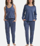 LIVE LOVE LOUNGE T/XL PIJAMA DE 3 PIEZAS PARA DAMA COLOR AZUL TALLA XL