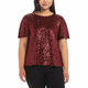 HILARY BLUSA T/XS CAJA NO. 14 DE DAMA ROJA DE LENTEJUELAS TALLA XS