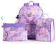 MOCHILA LOVE@FIRSTSIGHT COLOR MANCHADA LILA DE NIÑA 6 PIEZAS