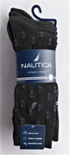 NAUTICA CALCETINES PAQUETE DE 5 - 4 NEGROS Y 1 PAR CON DETALLES DE ANCLA TALLA 6-12.5