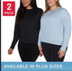 LUKKA LUX 2PACK BLUSA T/XXL MANGA LARGA PARA DAMA CELESTE/NEGRO TALLA XXL