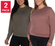 LUKKA LUX 2PACK BLUSA T/S MANGA LARGA PARA DAMA CAFE/VERDE TALLA S
