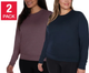 LUKKA LUX 2PACK BLUSA T/M MANGA LARGA PARA DAMA MORADO/NEGRO TALLA M