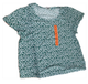 Lucky Brand 0002 Blusa Verde con flores blancas XXL