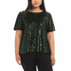 HILARY BLUSA T/XS CAJA NO. 14 DE DAMA VERDE DE LENTEJUELAS TALLA XS