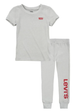 LEVIS CAJA NO. 21 TRAJE DE 2 PIEZAS PARA NIÑA/O COLOR GRIS TALLA 12MESES