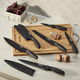 CUISINART SET DE 6 CUCHILLOS DE COCINA COLOR NEGRO CON REVESTIMIENTO DE CERAMICA Y FUNDAS PROTECTORAS