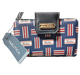 NAUTICA BILLETERA CAJA NO. 7 AZUL CON CUADROS ROJOS Y BLANCOS DE DOS COMPATIMENTOS