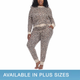HONEYDEW PIJAMA T/S DE DAMA 2 PC COLOR LEOPARDO TALLA S