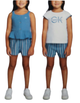 CALVIN KLEIN T/6 CAJA NO. 11 DE NIÑA TRAJE 3 PIEZAS CELESTE TALLA 6