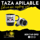 TAZA BLANCA APILABLE INTERIOR Y ASA NEGRO 10onz