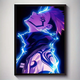 Arte de pared de lona inspirado en anime vibrante - Sin marco, efecto eléctrico brillante