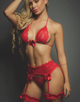 T-01 Conjunto Rojo Ligueros Moño Electrik