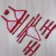 Conjunto en Tela Estampado  Ligueros Rojo con blanco ZF
