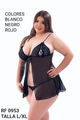 0953 Babydoll Abertura Talla  Plus Zafarí