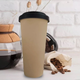 1145L vaso lungo liso marron celeste verde
