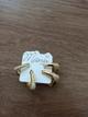 Brinco folhado ouro 18k argola quadrada cravejado trio