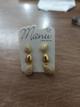 Brinco folhado ouro 18k trio gotas menor e maior cravejadas