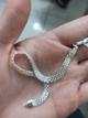 Pulseira prata tipo lacraia fina