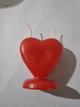VELA DE FORMA CORAZON ROJO