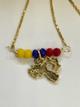 CADENA EN LAMINADO MAPA DE VENEZUELA CON CORAZÓN CHECO TRICOLOR CFL00251